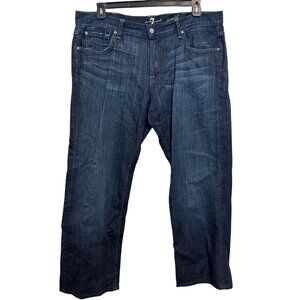7 For All Mankind Austyn Men’s Jeans 38x28 Relaxed Fit Dark Wash Denim Made USA
